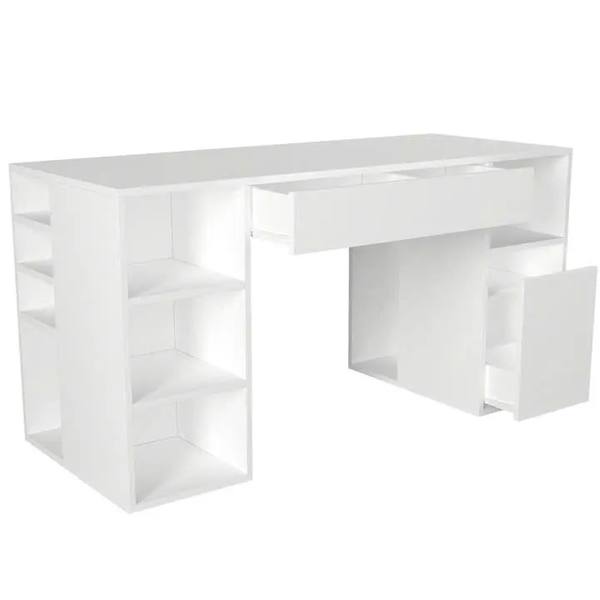Bàn Làm Việc Gỗ Kèm Kệ Trang Trí 2 Bên Hiện Đại 2