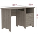 Bàn Làm Việc Gỗ Dài 1m2 Kèm Hộc 3 Ngăn Kéo 1