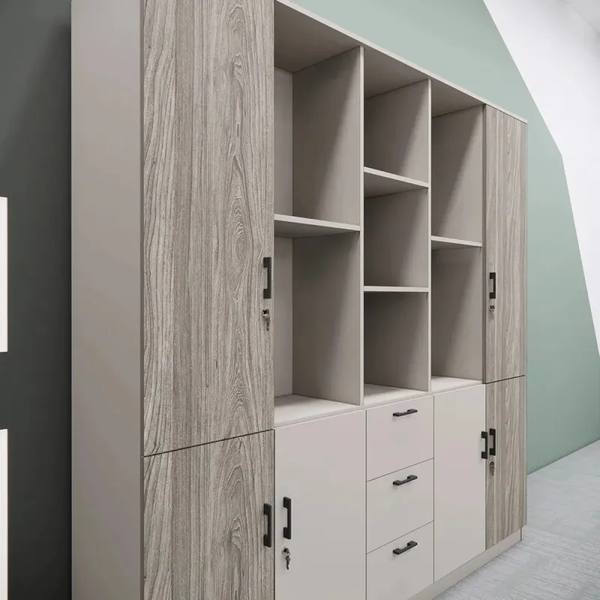 Tủ Văn Phòng Cao Cấp Hệ Cánh Gỗ Và Ngăn Kéo Giữa 2