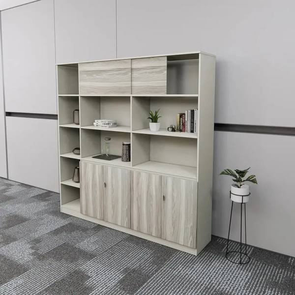 Tủ Tài Liệu Lãnh Đạo Thiết Kế Cánh Treo Và Kệ Mở 1