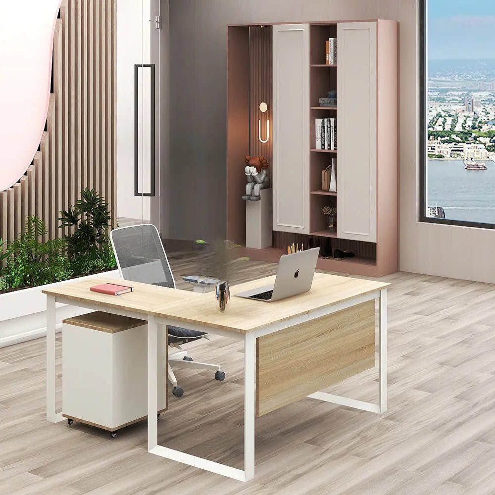 Bàn Làm Việc Chân Sắt Chữ L Yếm Lửng Chắc Chắn - BLV135 1