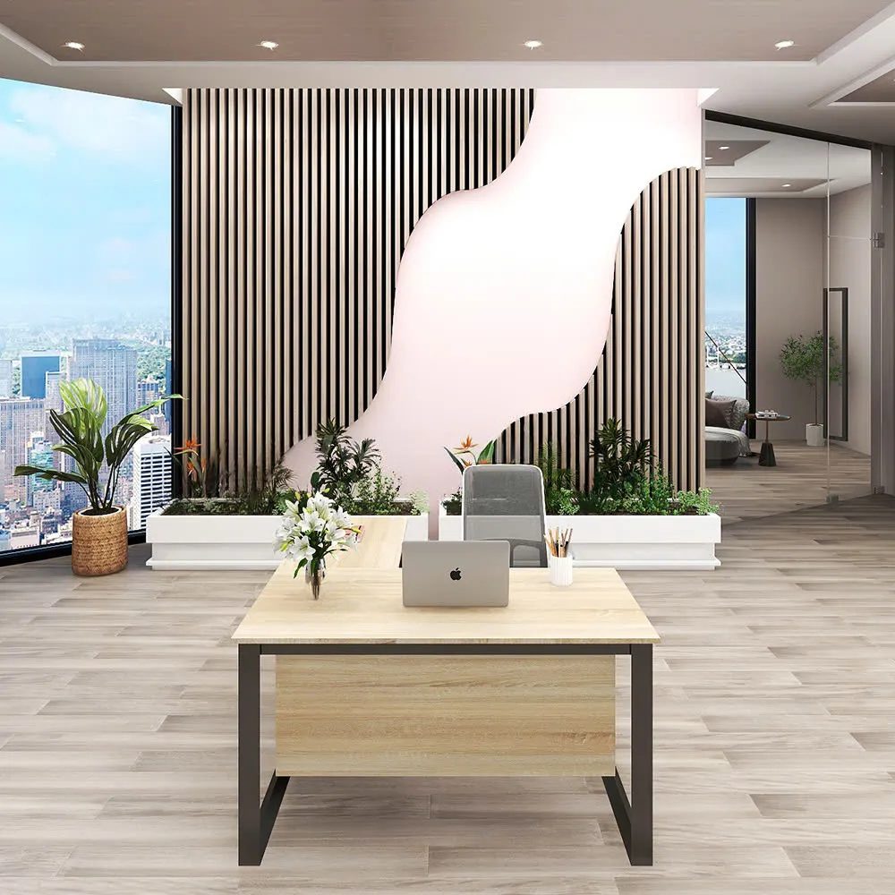 Bàn Làm Việc Chân Sắt Chữ L Yếm Lửng Chắc Chắn - BLV135 2