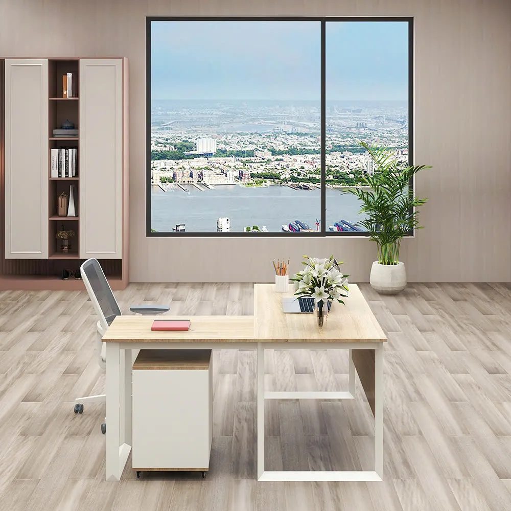 Bàn Làm Việc Chân Sắt Chữ L Yếm Lửng Chắc Chắn - BLV135 3