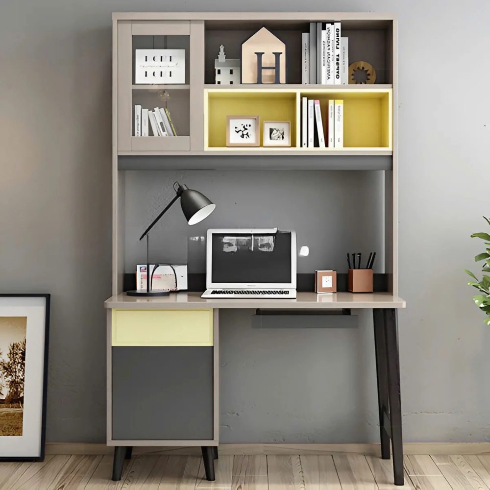 [BLV132] Bàn Làm Việc Kệ Sách Liền Bàn Hiện Đại - BLV132