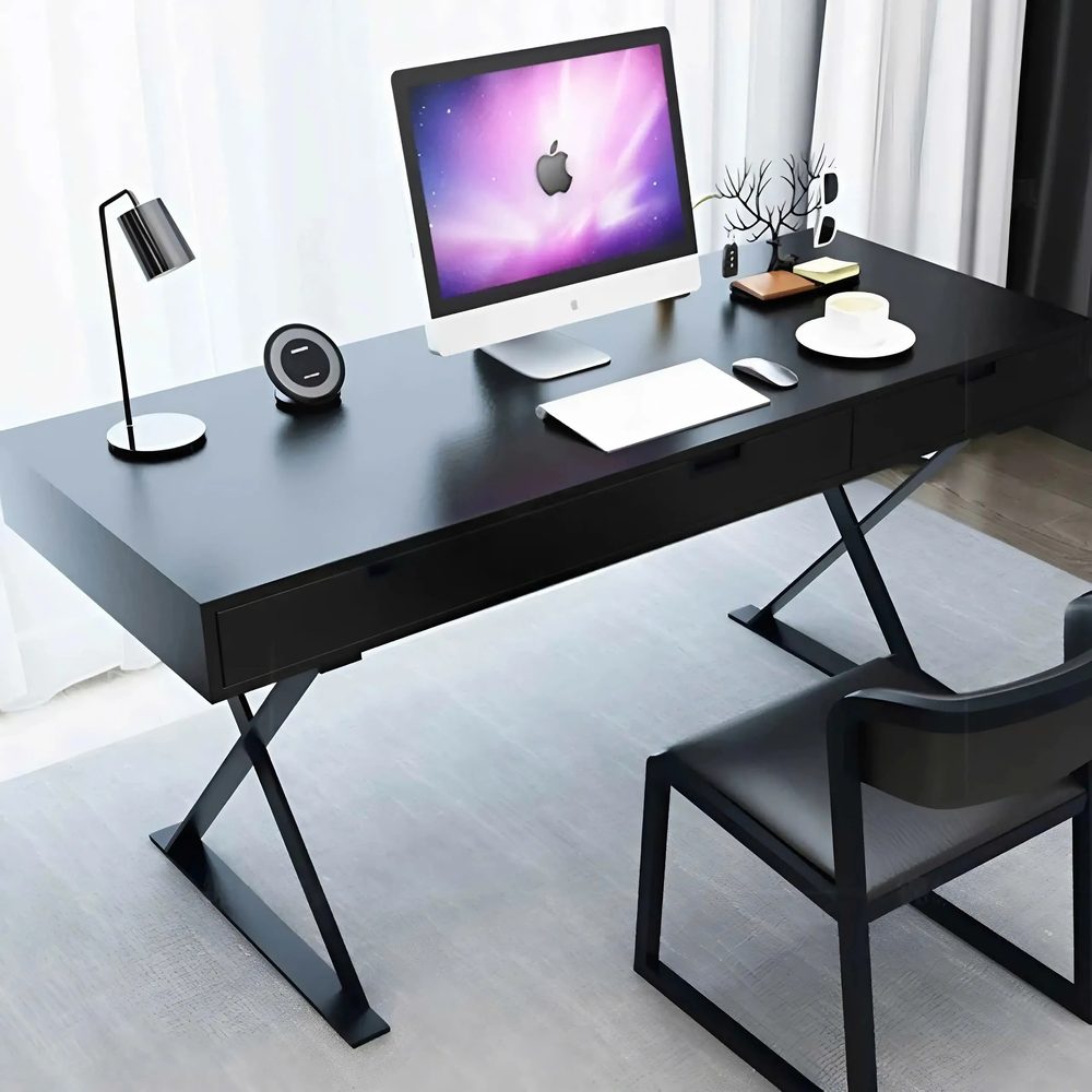 Bàn Làm Việc Chân Chữ X Có Hộc Kéo - BLV126 1