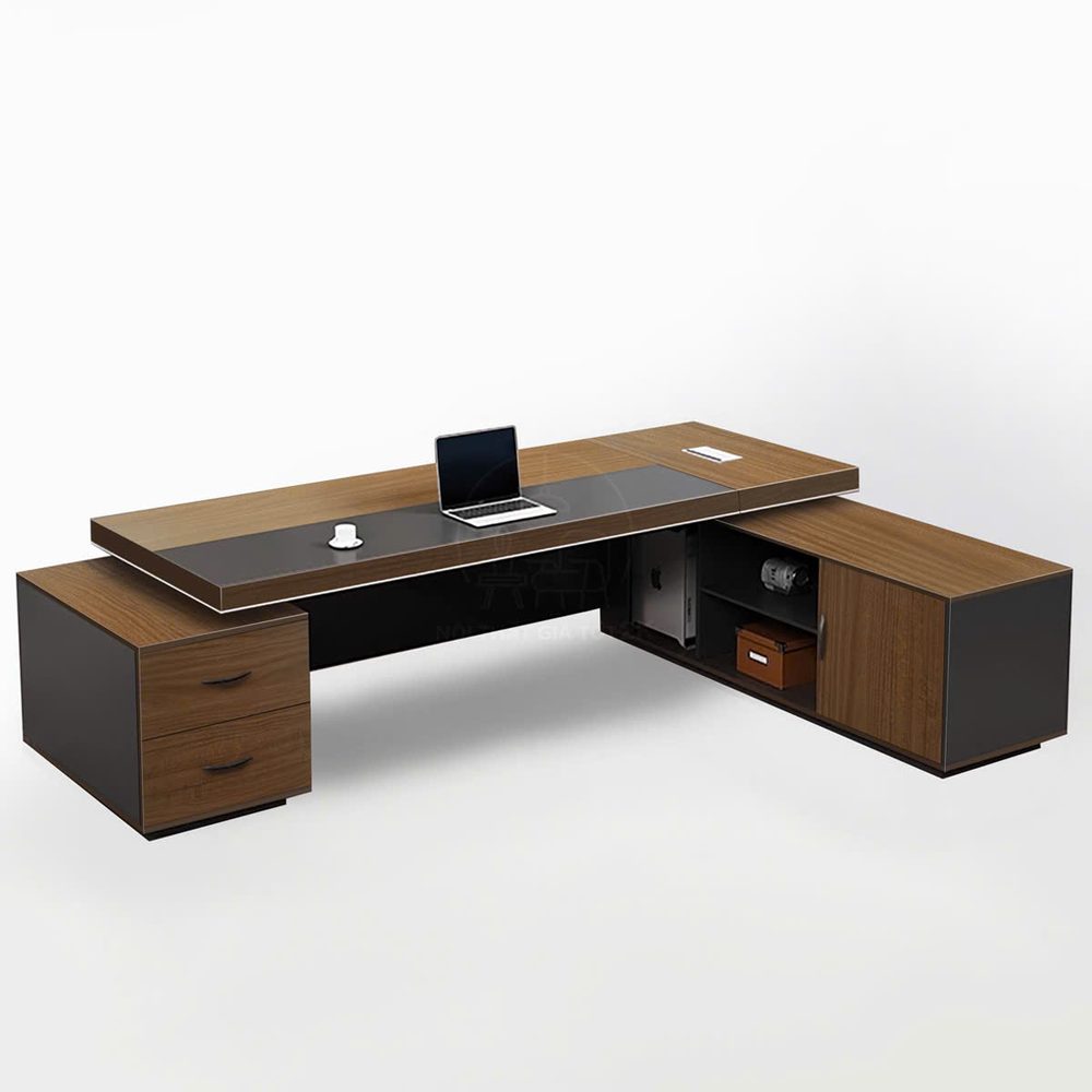 Bàn Giám Đốc Gỗ MDF Tạo Khối Tam Giác Hiện Đại - BGĐ141 1