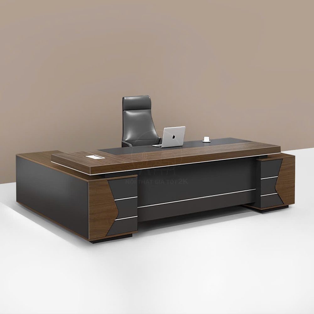 [BGĐ141] Bàn Giám Đốc Gỗ MDF Tạo Khối Tam Giác Hiện Đại - BGĐ141