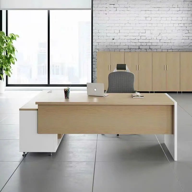[BGĐ140] Bàn Giám Đốc Gỗ MDF Chữ L Có Tủ Phụ Tiện Dụng - BGĐ140