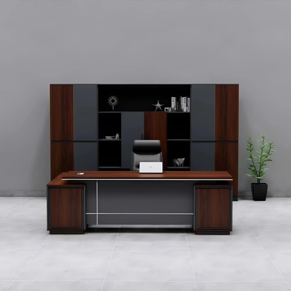[BGĐ133] Bàn Giám Đốc Yếm Kẻ Ngang Phong Cách Hiện Đại - BGĐ133