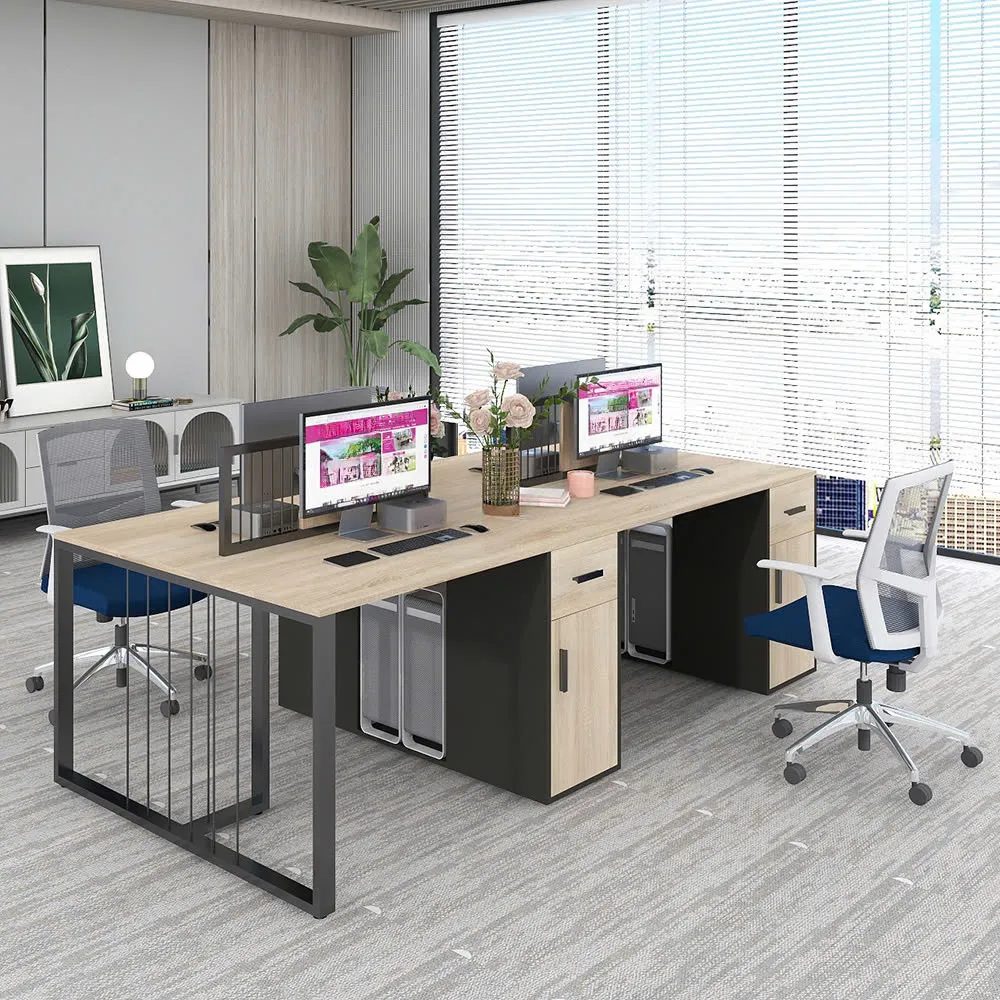 Cụm Bàn Làm Việc 4 Người Khung Sắt Lưới Mới Lạ - BC114 5