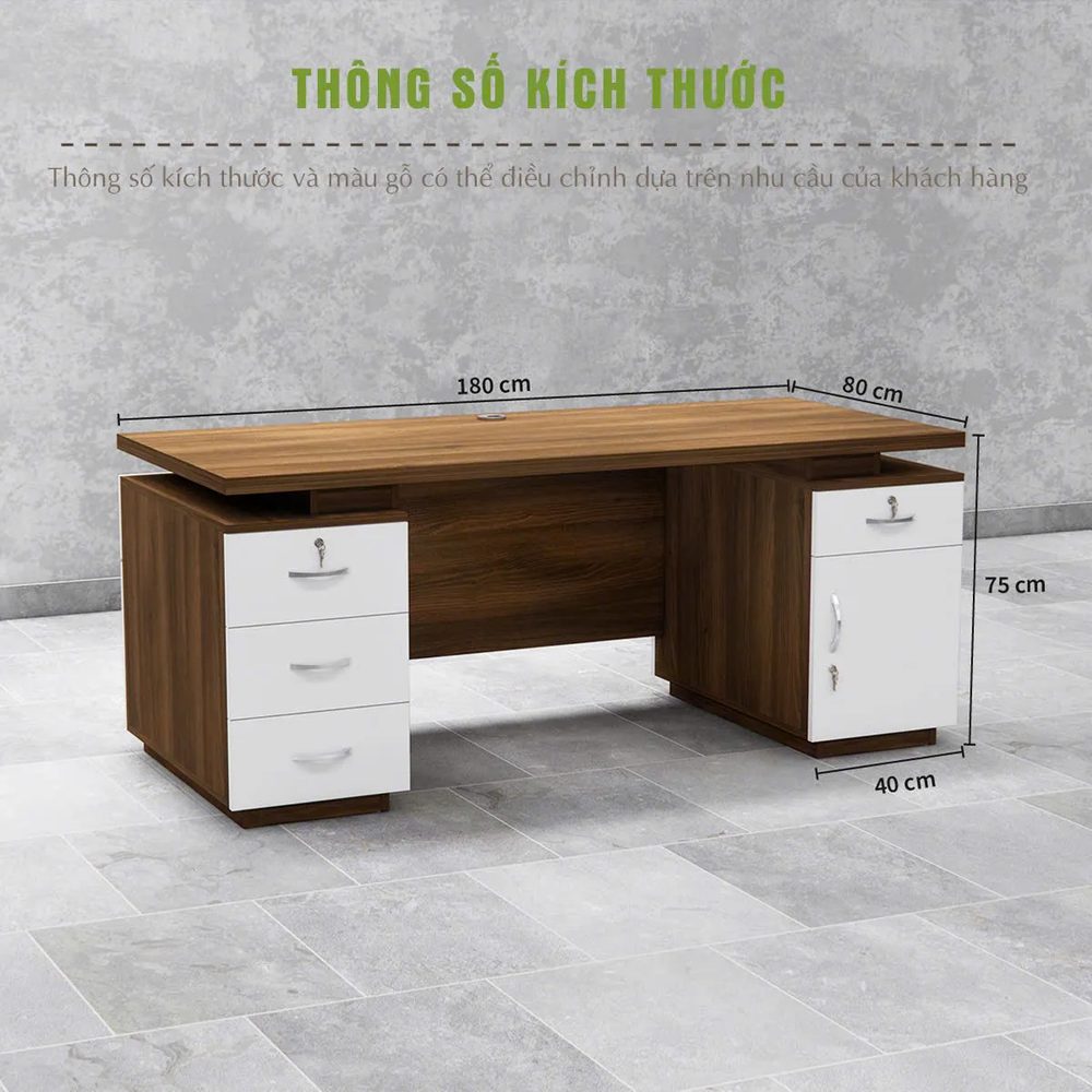 Bàn Giám Đốc Minimalist Thiết Kế Chân Độc Đáo - BGĐ129 1