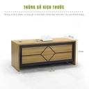 Bàn Giám Đốc Họa Tiết Kim Cương Màu Gỗ Sồi Pha Đen - BGĐ128 2