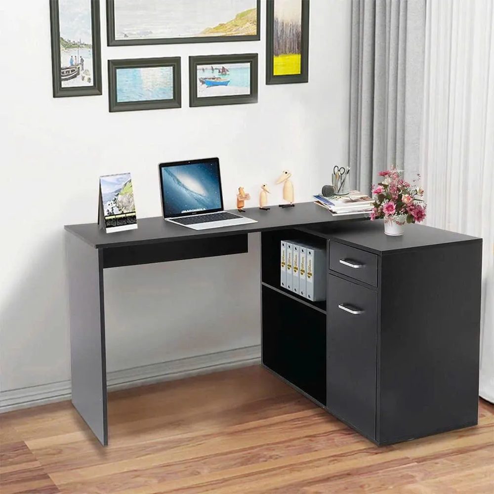 [BG70] Bàn Làm Việc Gỗ Góc Kèm Tủ Và Kệ Mở - BG70