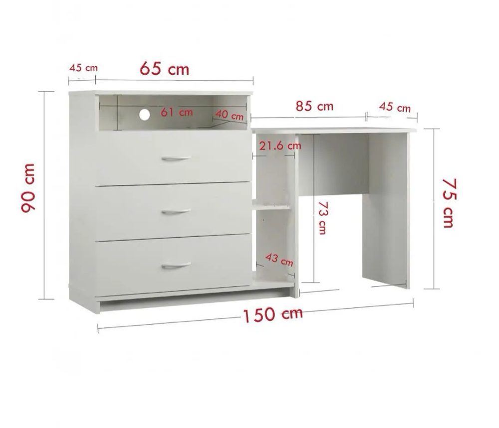 Bàn Làm Việc Gỗ Liền Tủ Có Kệ Lưu Trữ Tiện Dụng - BG68 4
