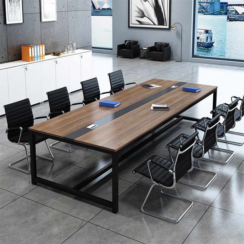 Bàn Họp Văn Phòng Chân Sắt Đen 2m4 x 1m2 - BH16 1