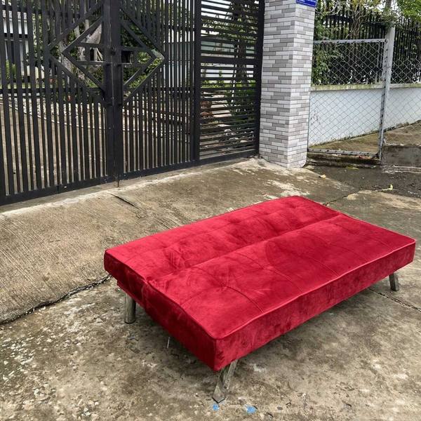 Ghế Sofa Bed Nhung Màu Đỏ Cao Cấp 1