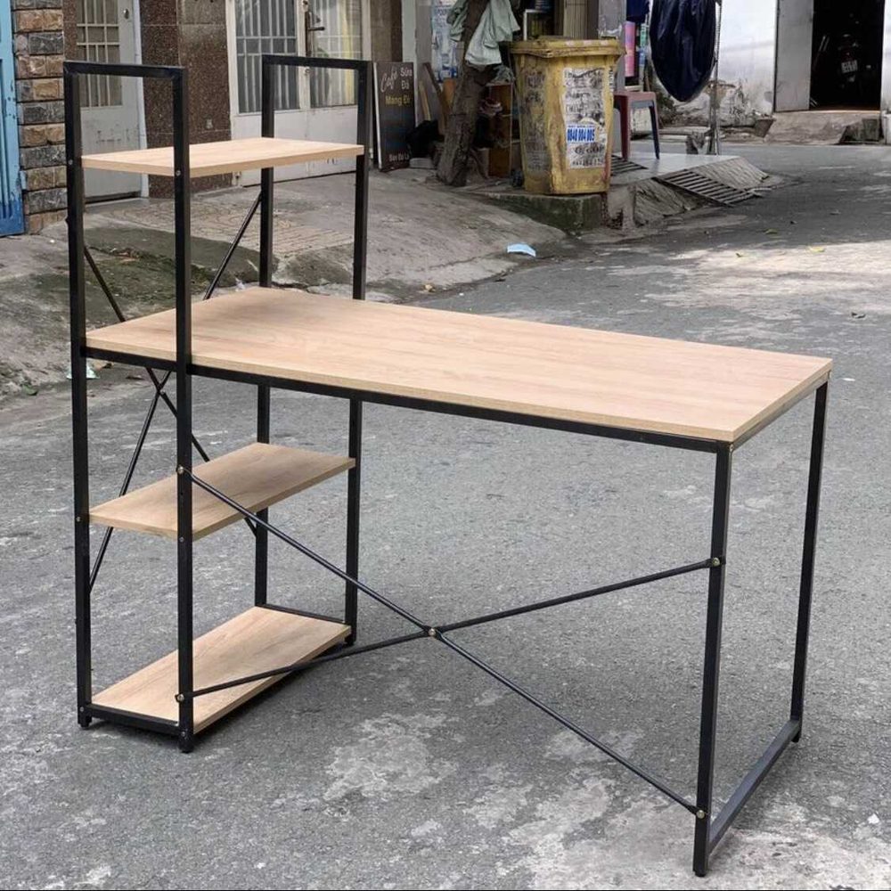 Bàn Văn Phòng Làm Việc 3 Kệ Sách - BLV8 5