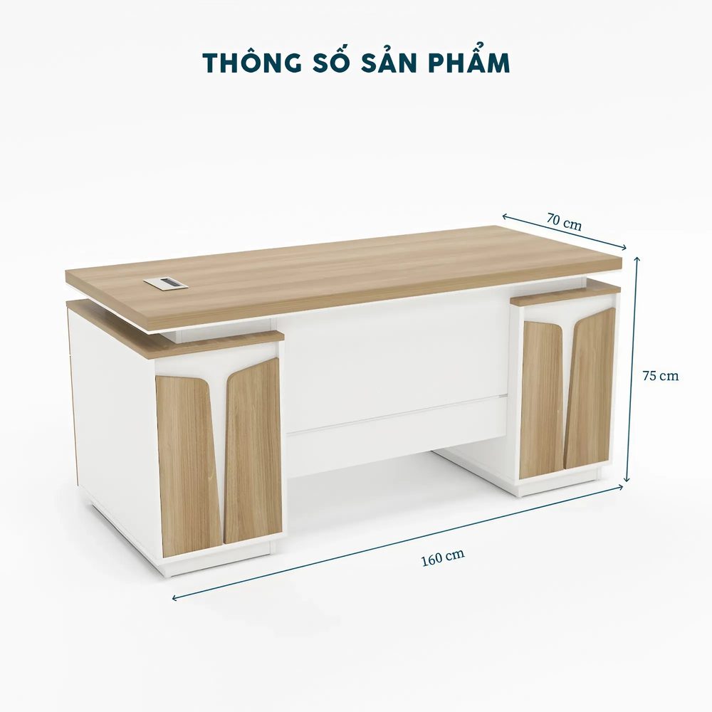 Bàn Giám Đốc Gỗ MDF Kết Hợp Hộc Tủ Đôi - BGĐ113 2