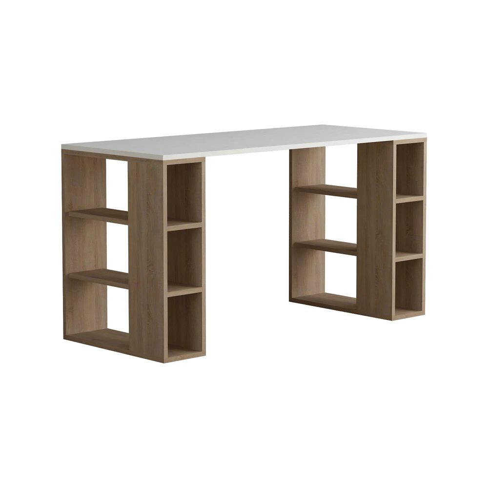 Bàn Làm Việc Gỗ Tích Hợp Kệ Sách Hai Bên - BG58 5