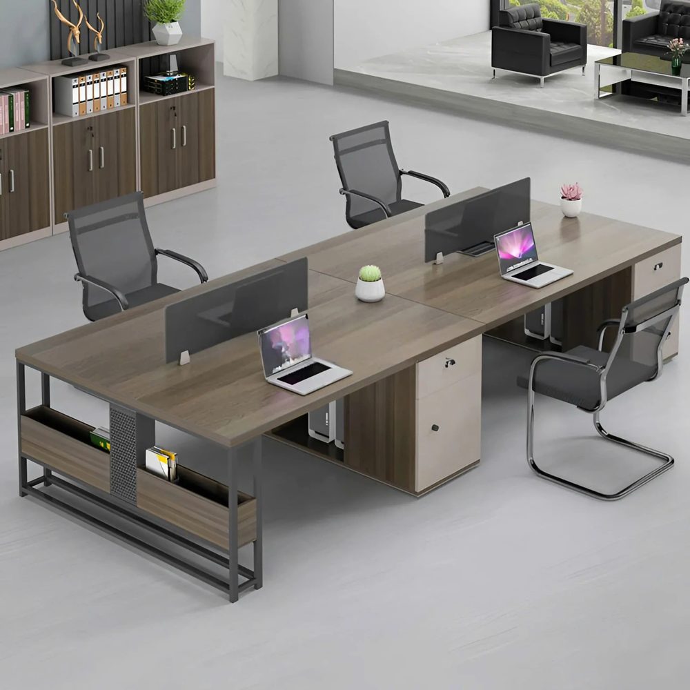 Cụm Bàn Làm Việc 4 Người Kèm Tủ Cá Nhân Tiện Dụng - BC98 4