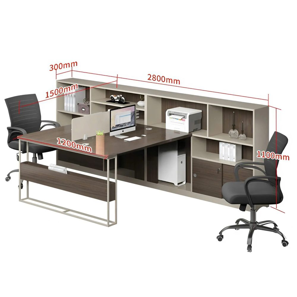Cụm Bàn Làm Việc 2 Người Thiết Kế Kệ Tủ Đa Chức Năng - BC93 5