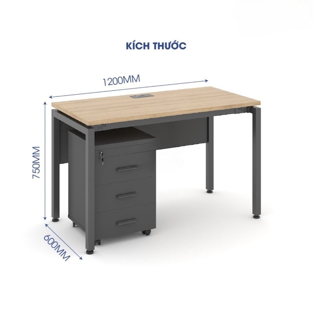 Bàn Làm Việc Chân Độc Lập Yếm Che Lửng - BLV42 3