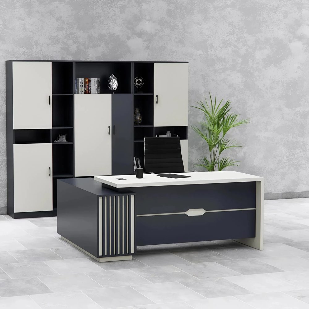 [BGĐ110] Bàn Giám Đốc Hiện Đại Sọc Trang Trí Tinh Tế - BGĐ110