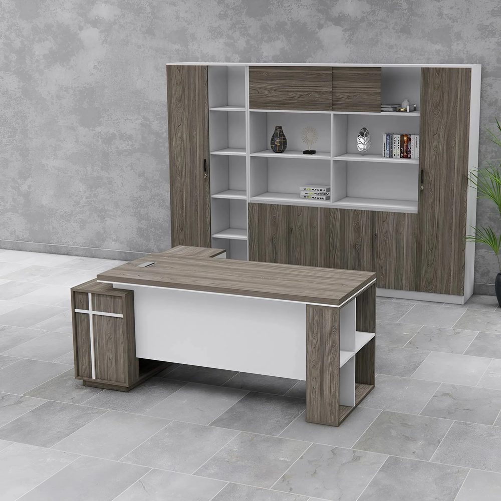 Bàn Giám Đốc Góc L Thiết Kế Kệ Tiện Lợi - BGĐ109 2