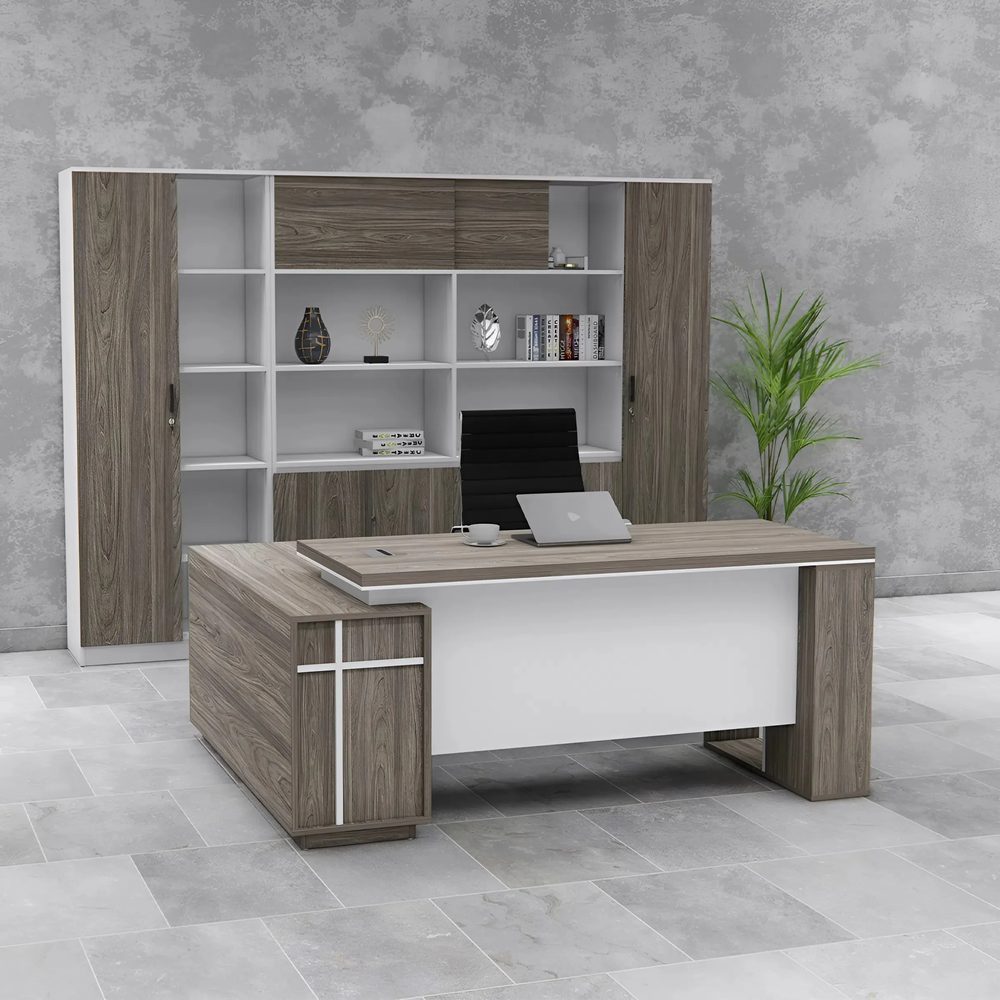 [BGĐ109] Bàn Giám Đốc Góc L Thiết Kế Kệ Tiện Lợi - BGĐ109