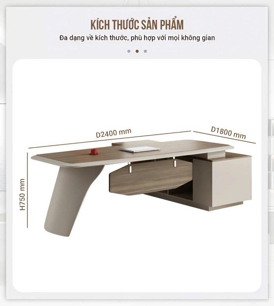 Bàn Giám Đốc Thiết Kế Chân Cong Hiện Đại - BGĐ101 1
