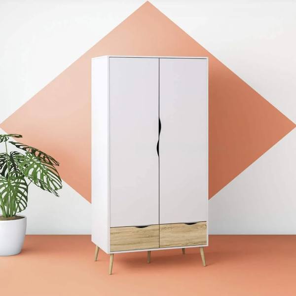 Tủ Quần Áo 2 Cánh Kết Hợp 2 Ngăn Kéo Tay Nắm Âm 1
