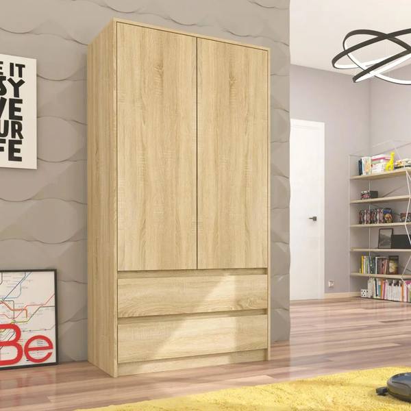 [TQA45] Tủ Quần Áo 2 Cánh Thiết Kế Ngăn Kéo Tay Vát – TQA45