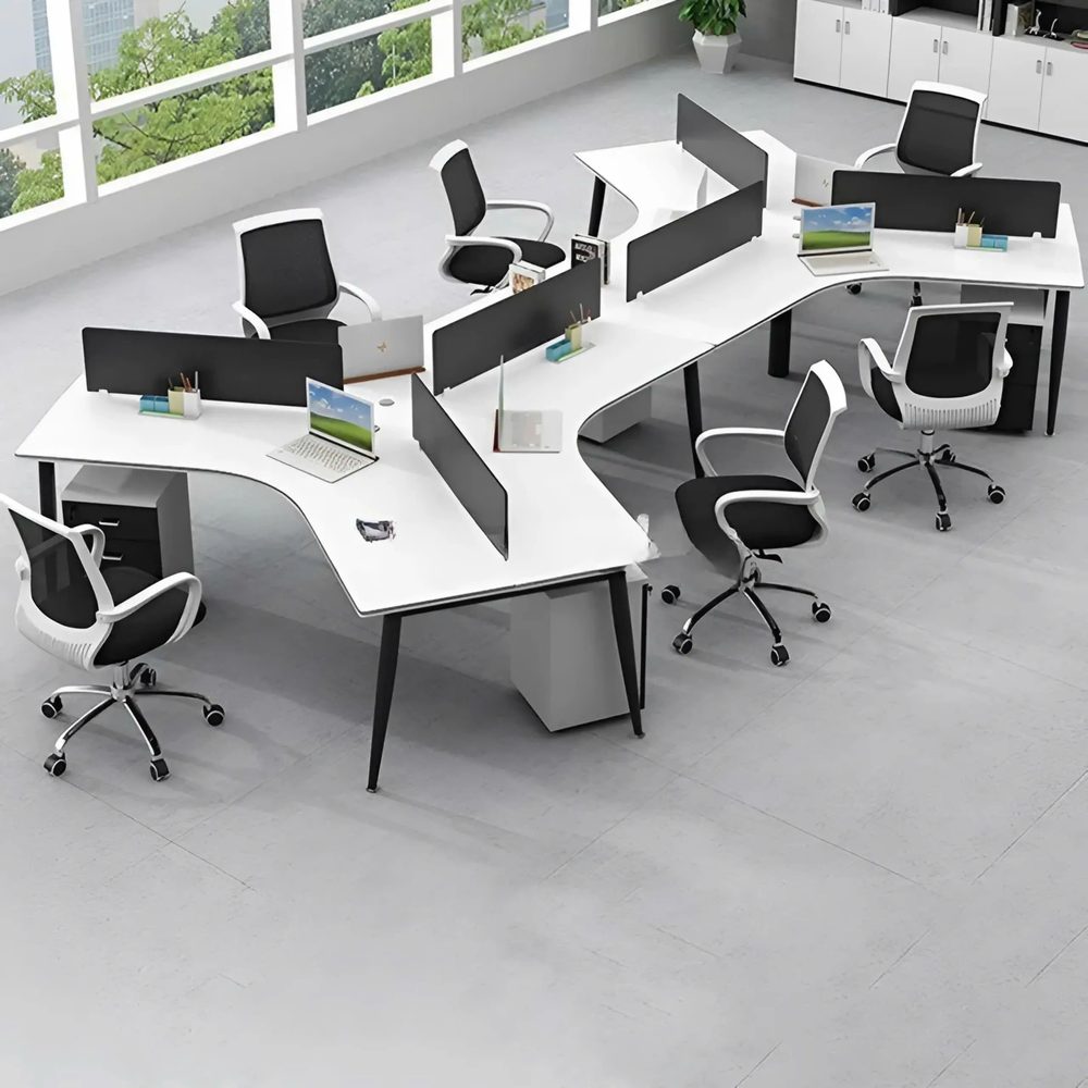 Cụm Bàn Làm Việc 6 Người Kiểu Dáng Lượn Sóng Độc Đáo - BC89 1
