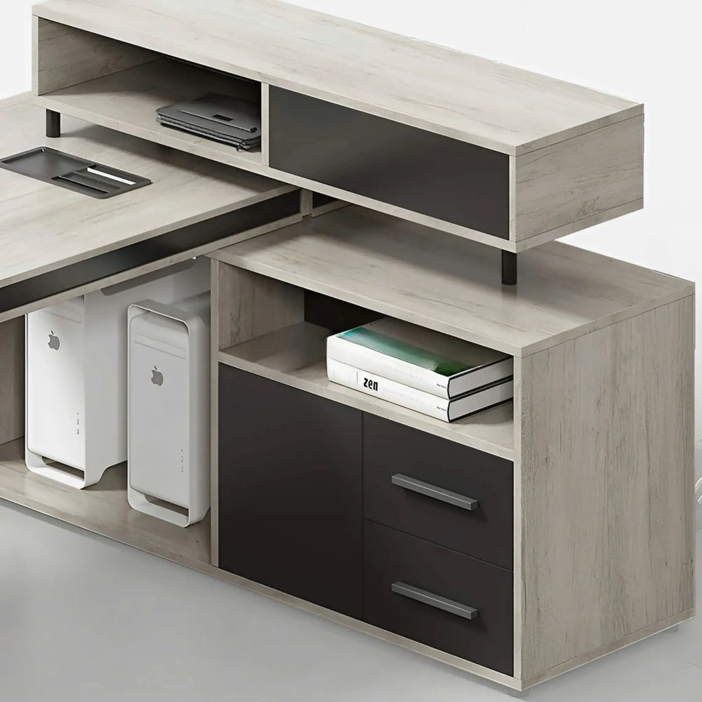 Cụm Bàn Làm Việc 2 Người Kèm Hộc Tủ Lưu Trữ Tinh Tế - BC87 1