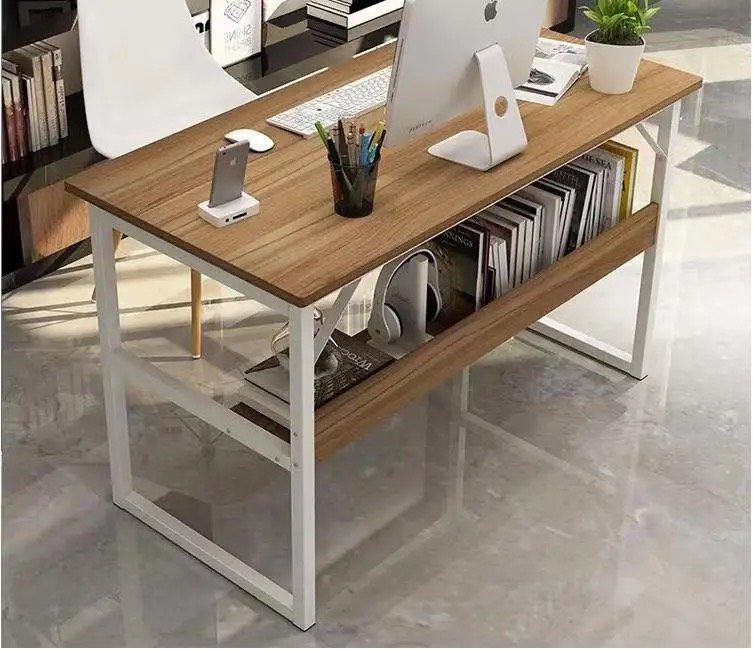 Bàn Làm Việc Chân Sắt Có Kệ Sách - BLV21 3