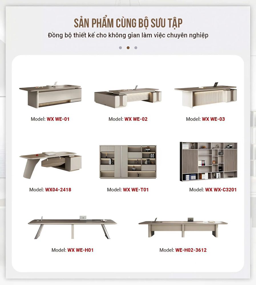 Bàn Giám Đốc Hiện Đại Họa Tiết Sóng Nổi - BGĐ99 1