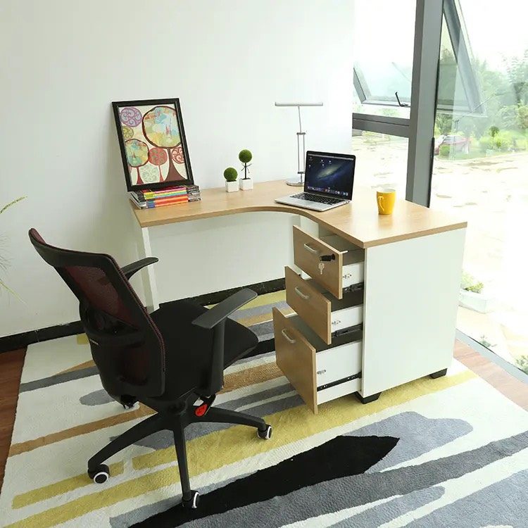Bàn Làm Việc Văn Phòng Gỗ MDF Góc Chữ L - BG46 3