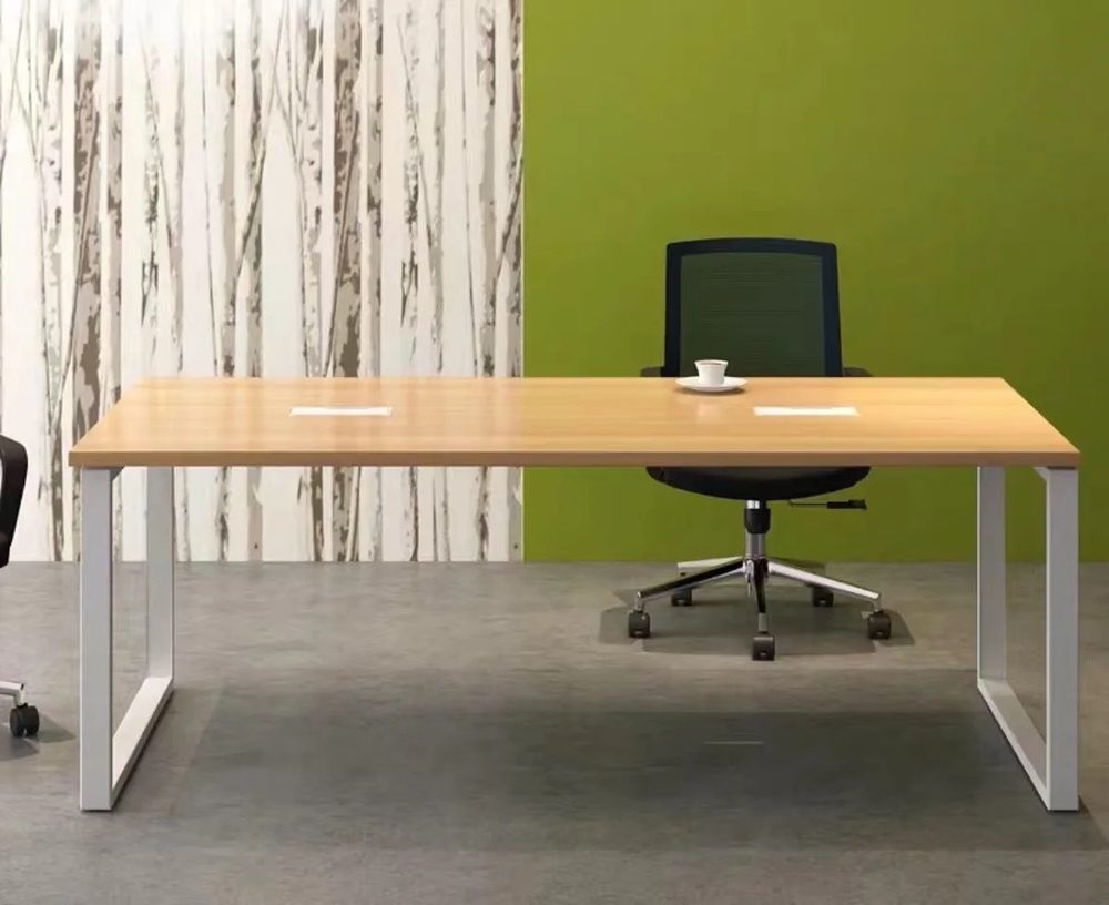 Bàn Họp Văn Phòng Gỗ Chân Sắt Vuông - BH46 1
