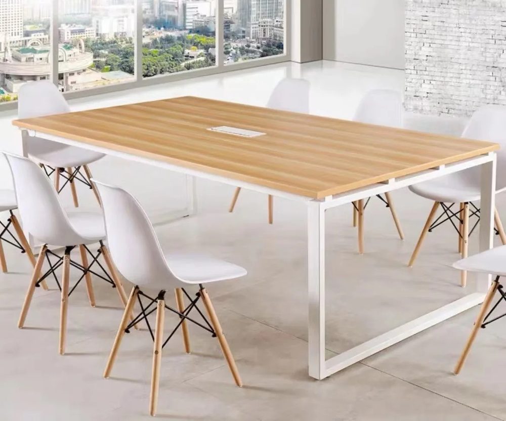 Bàn Họp Văn Phòng Gỗ Chân Sắt Vuông - BH46 3