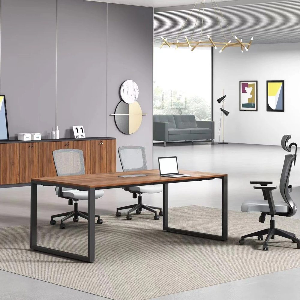 Bàn Họp Văn Phòng Gỗ Chân Sắt Vuông - BH46 4