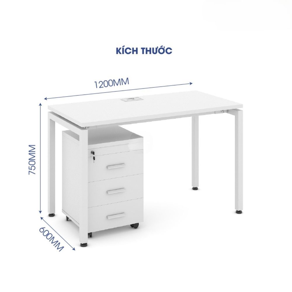 Bàn Làm Việc Văn Phòng Chân Sắt Chân Oval - BLV37 3