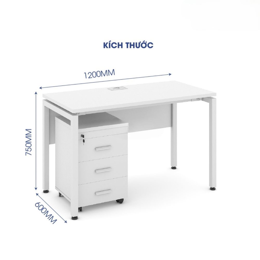 Bàn Làm Việc Có Yếm Chân Sắt 1m2 - BLV43 3