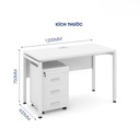 Bàn Làm Việc Có Yếm Chân Sắt 1m2 - BLV43 3