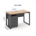 Bàn Làm Việc Chân Vuông Yếm Che Lửng - BLV47 3