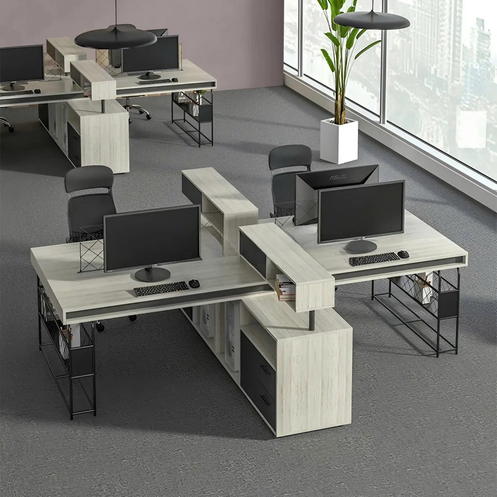 [BC64] Cụm Bàn Làm Việc 4 Người Thiết Kế Đa Năng - BC64