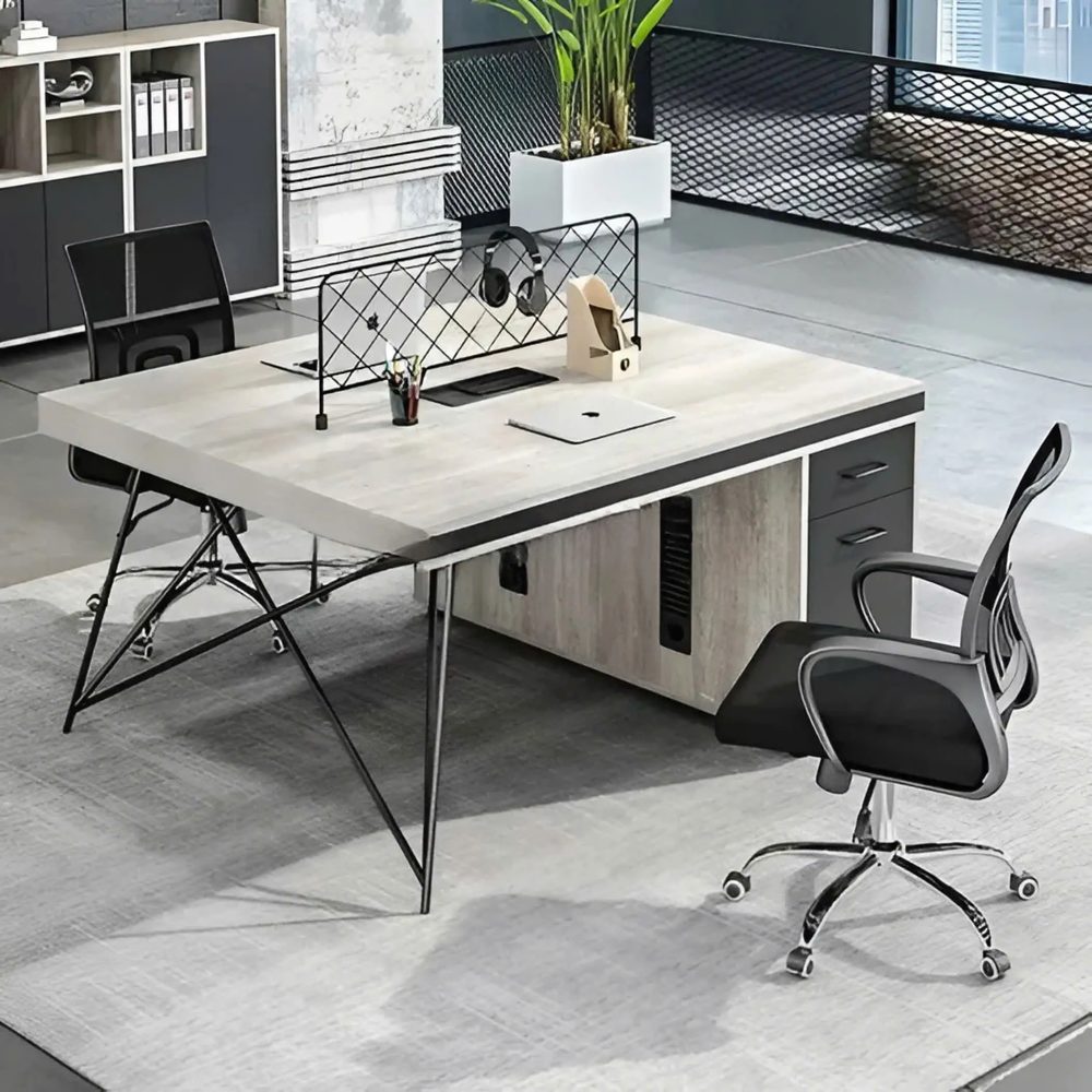 [BC50] Cụm Bàn Làm Việc 2 Người Chân Sắt Chất Lượng Cao - BC60