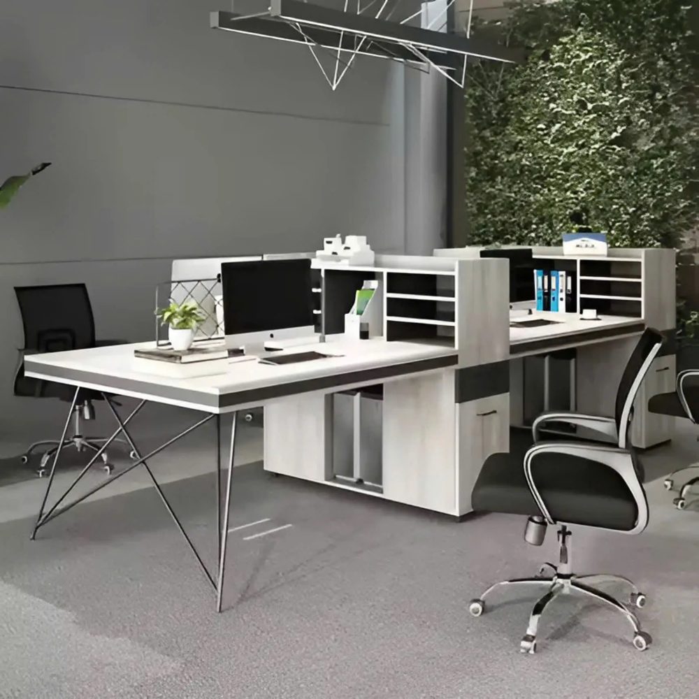 Cụm Bàn Làm Việc 4 Người Chân Sắt Hiện Đại - BC52 5