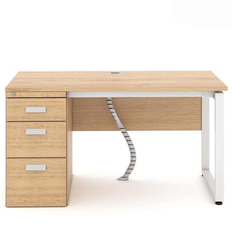 Bàn Làm Việc Gỗ Chân Sắt Liền Hộc - BLV60 5