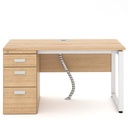 [BLVG60] Bàn Làm Việc Gỗ Chân Sắt Liền Hộc - BLV60