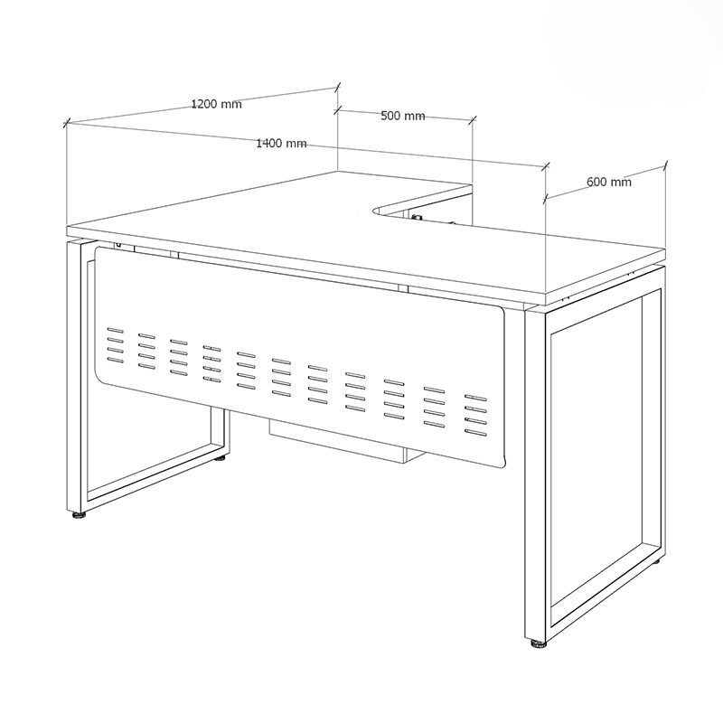 Bàn Làm Việc Góc L Có Yếm Che Lửng - BLV66 1